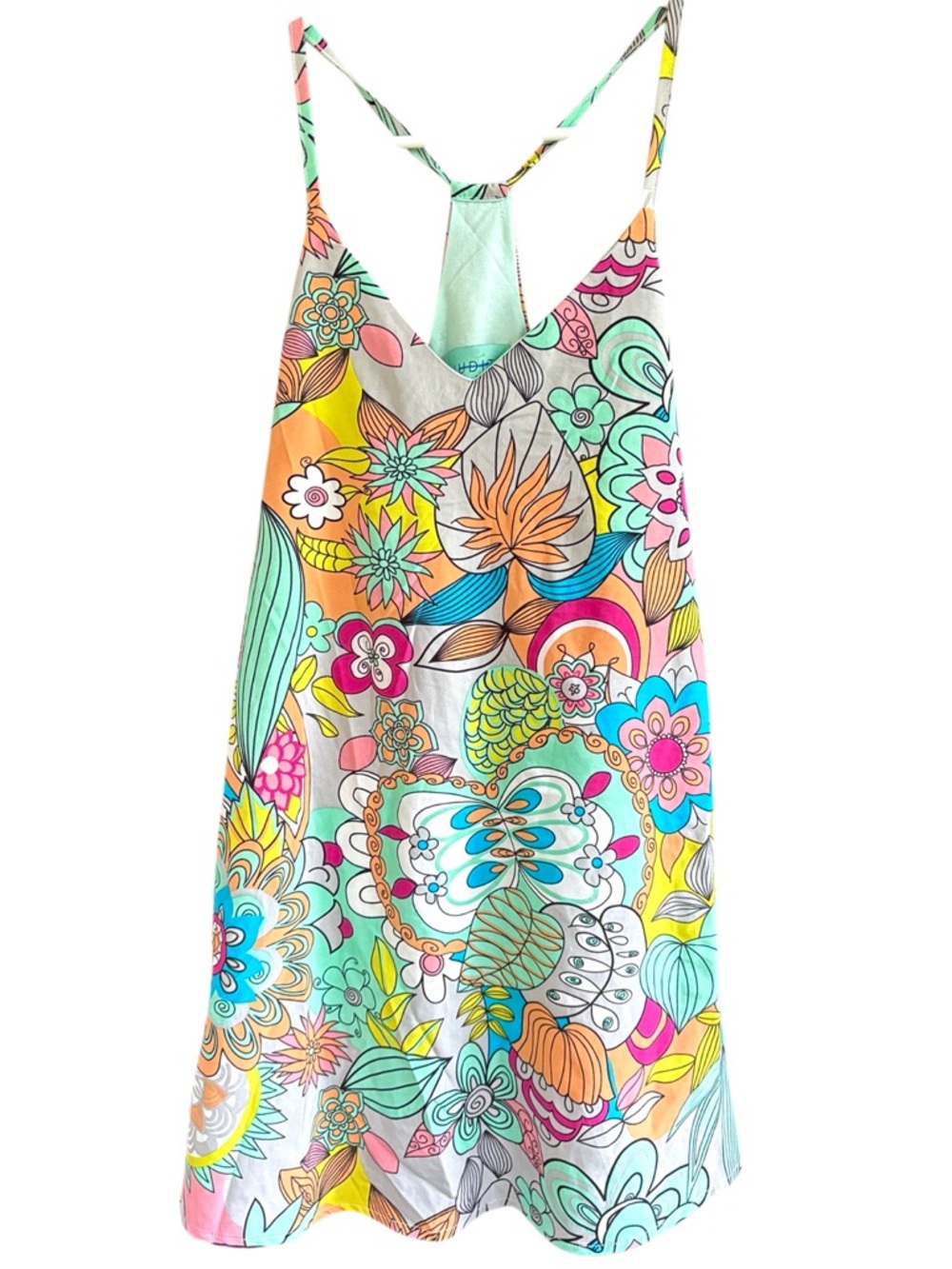 Judith March Exotic Garden Razor Back Shift Dress Size Medium
